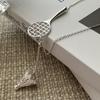S925 Sterling Silver Niche Design Badminton Racket Pull Necklace Korean Style Simple Collarbone Chain