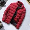 Herren-Wintermantel, gepolstert, dick, einfarbig, Reißverschluss, Stehkragen, lange Ärmel, winddicht, weich, warm, kältebeständig, Herrenjacke