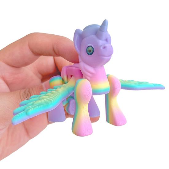 3D-gedruckte fliegendes Pferd Figur Bewegliche Gelenke Geflügeltes Pony Statue Stressabbau Fidget Spielzeug Pädagogisches Tiermodell Dekoration Ornament