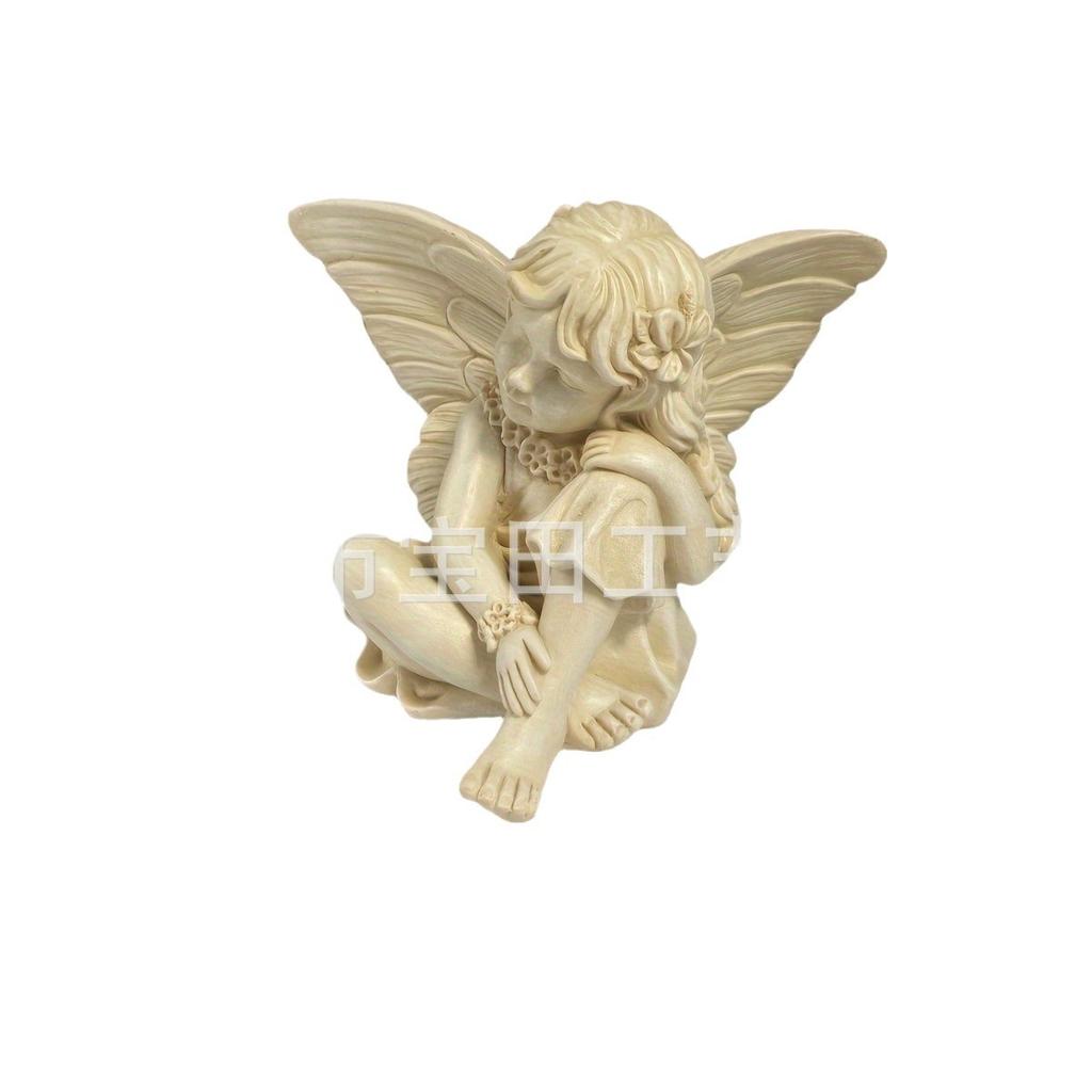 Cute face angel statue creative resin art statue home collection outdoor garden decoration