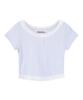 LALAFOX Lace Trim Eyelet Slim T-Shirt Sky Blue Bs2Ch018