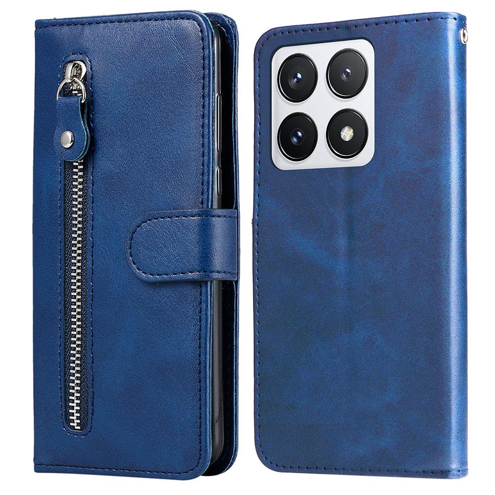 Etui na Xiaomi 14T Pro Portfel na zamek błyskawiczny Tekstura skóry cielęcej Skórzane PU Pokrowiec na telefon