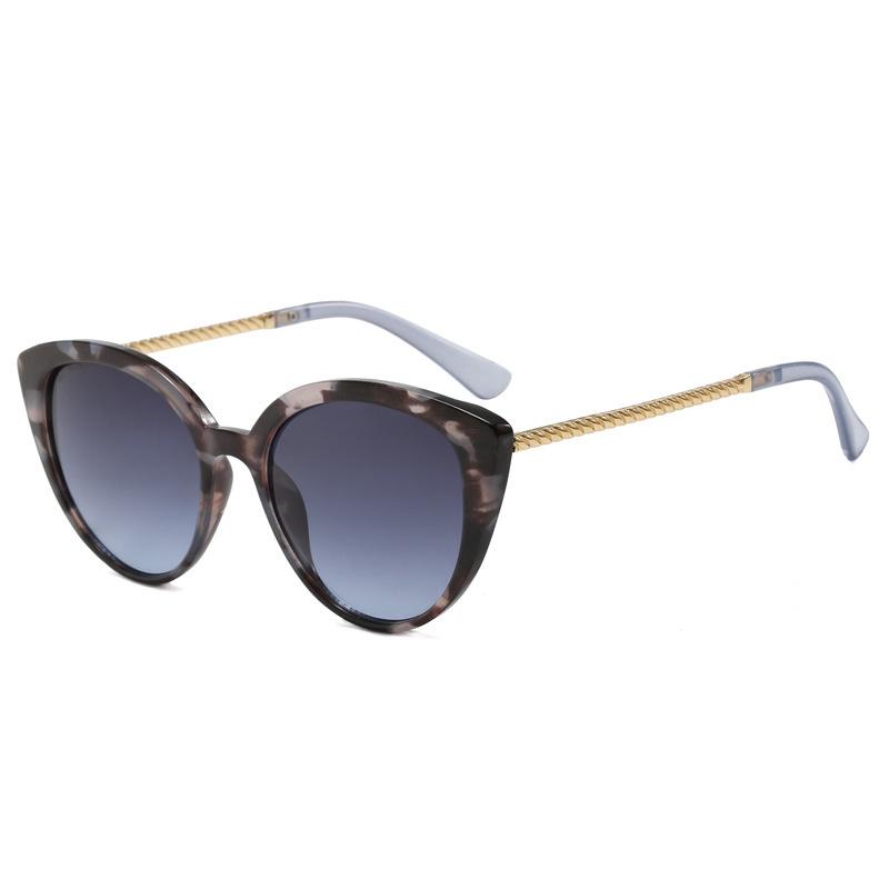 Nowoczesne metalowe damskie okulary przeciwsłoneczne UV w stylu kociego oka