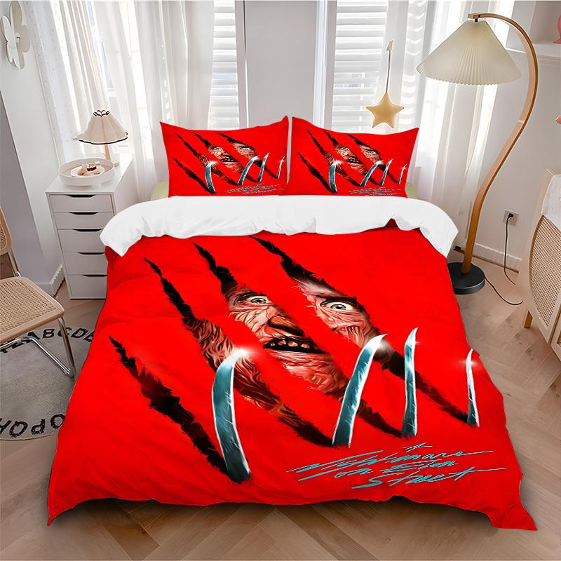 

3pcs Nightmare Street Bedding Set, Soft Polyester Duvet Cover and Pillowcases Machine Washable Seasons all suitable073 135x200cm