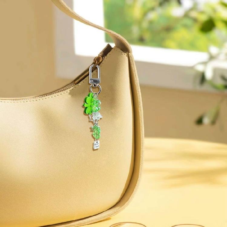 High Quality Beaded Clovers Keychain Sturdy Phone Pendant Phone Charm Accessory for Personalizing Your Phone or Bag