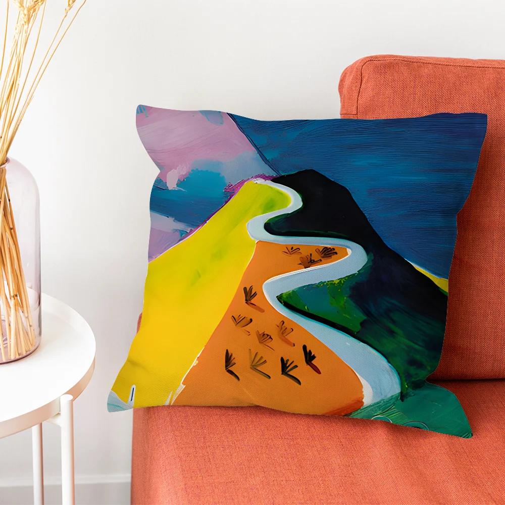 

Art D-David Hockney Paintings Pillow Case Pillow Case Living Room Sofa Cushion Cover Suitable For Home Bedroom Room Decoration 12x12Inch