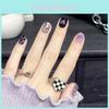 Y2k Millennium Fashion Handmade Black Purple Nail Stickers For Stylish Nail Art