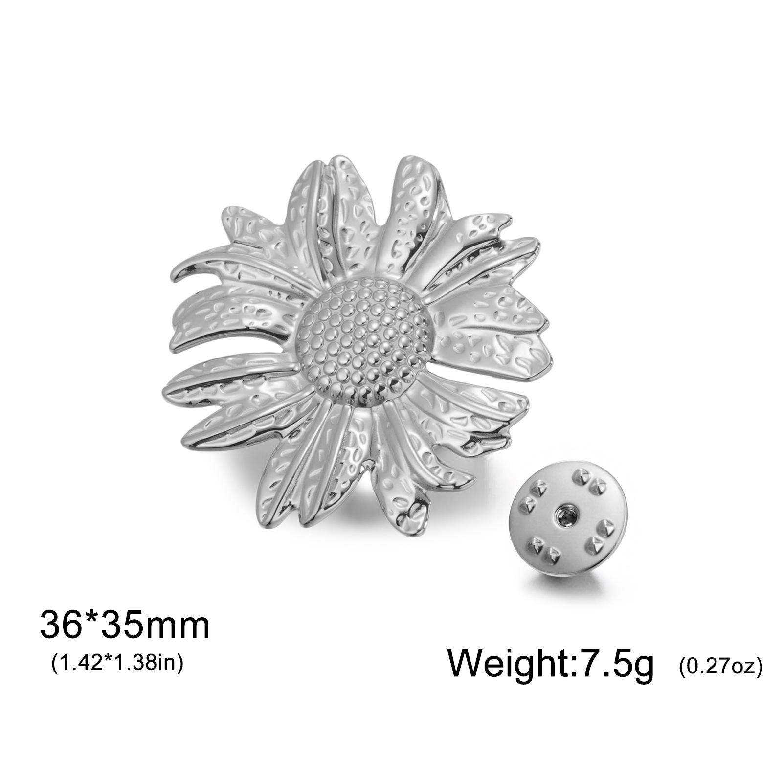 

Teamer Daisy Stainless Steel Pin Brooch For Women Men Fashion Plant Jewelry Suit Clothing Accessories 2026 New Birthday Gift