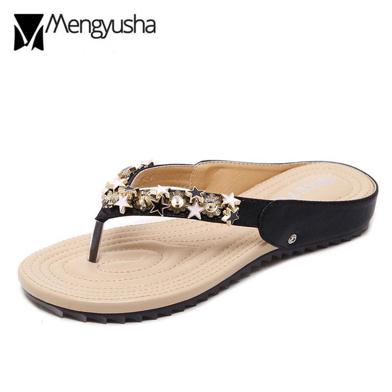 Модные золотые/серебряные пляжные шлепанцы с кристаллами — фото 3