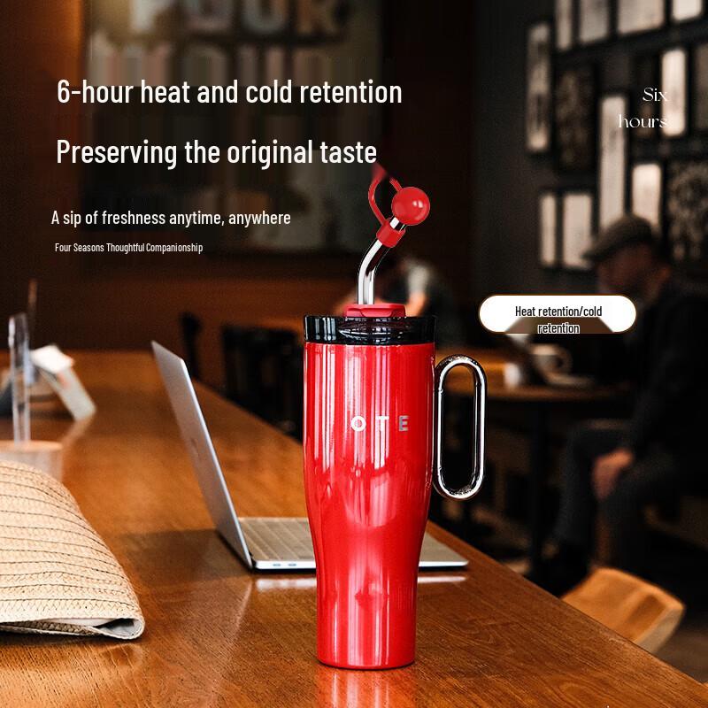 OTE Oti 316 Edelstahl Isolierter Becher mit Stroh