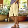 Pants For Women Casual Summer Solid Color Elastic High Waist Cotton And Linen Loose  Pants Drawstring Pocket Mid Leg Pants