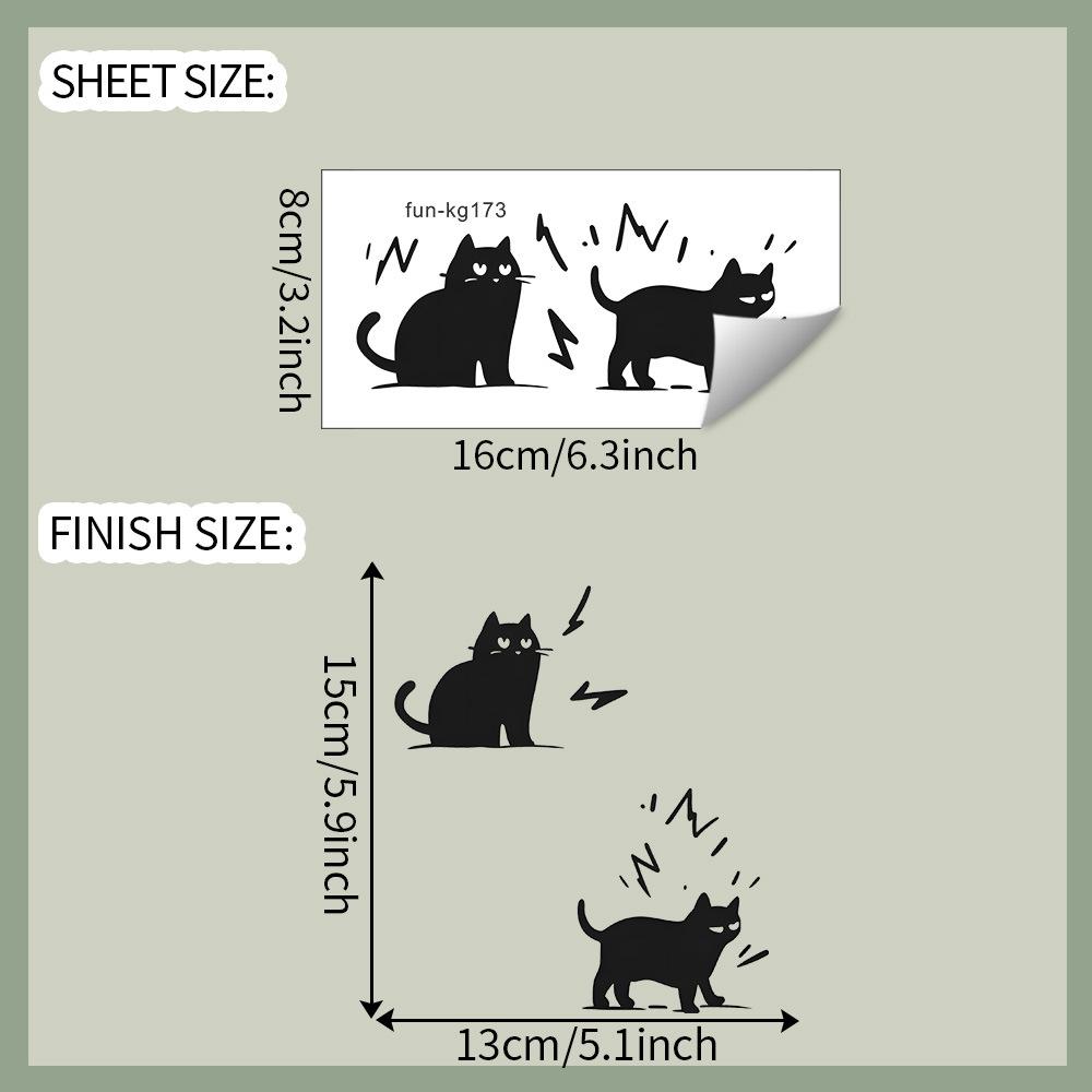 

Два мультяшных маленьких черных котенка используются для украшения выключателей в спальне и гостиной домашними настенными стикерами на фоне. fun-kg173