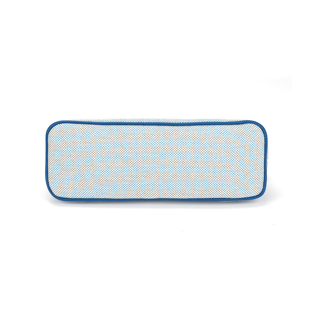 Hermes Bolide Crazy H Letter Print Metal Palladium Coated Cotton Bowling Bag Storage Bag Medium Women bags Teal Pebble-Grey H103751M05