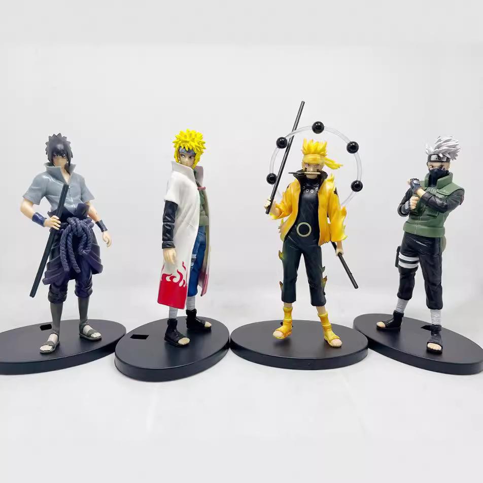 20cm Naruto Anime Figure Shippuden Uchiha Sasuke Hatake Kakashi Namikaze Minato Action Collection Model Toys Gifts Poseable Articulated Scale Detailed
