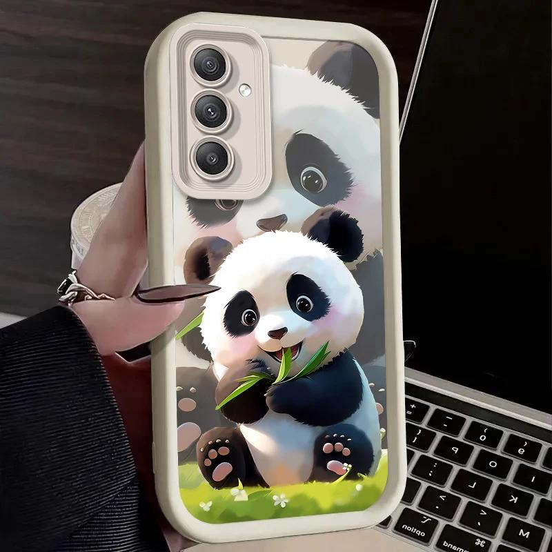 Super Cute Panda Lovely For Samsung Galaxy Case S24 S23 S22 S21 Ultra Plus Fe A55 A54 A53 A52 A35 A25 A15 A14 5G Phone Y2k Cover