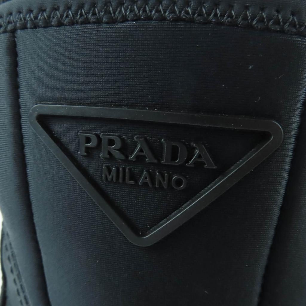 Pristine PRADA Monolith Re-Nylon Triangle Logo Gabardine Boots Black 36.5 2UE029 Used