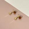 Boucles d'oreilles Pendentifs Oeil de Tigre Maillard Style Rétro Hepburn Ambre Bandelette Luxe Léger Boucles d'oreilles Haut de Gamme