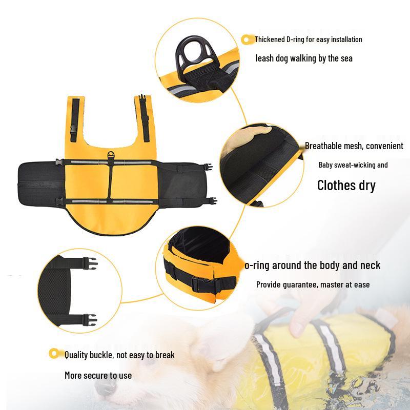 Pet Life Jacket for Large Dogs - Summer Swimsuit for Golden Retrievers