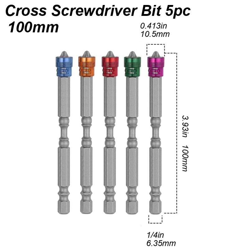 Phillips Kreuzschlitz Schraubendreher Bit Set Starker Magnetring Schraubendreher Setzer PH2 Spitze Kragen Tiefenanschlag Sechskant Elektro-Bohrmaschine