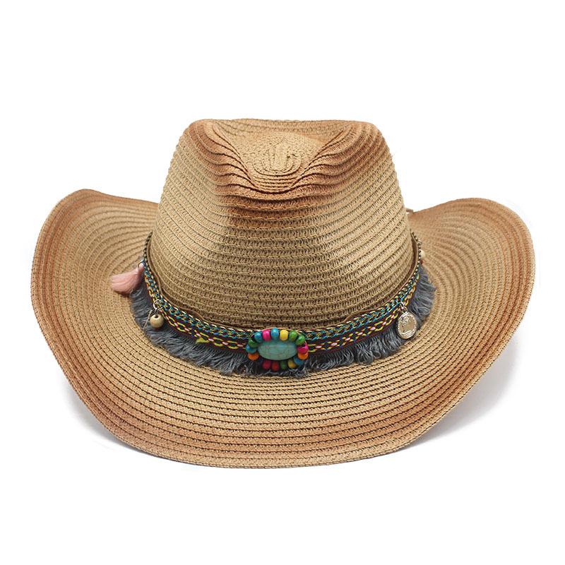 Cowboy Hat Female American Western Cowboy Beach Tide Summer Hat Female Panama Straw Hat Top Hat Male