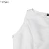 ZANZEA Women Casual Round Neck Solid Color Sleeveless Dress