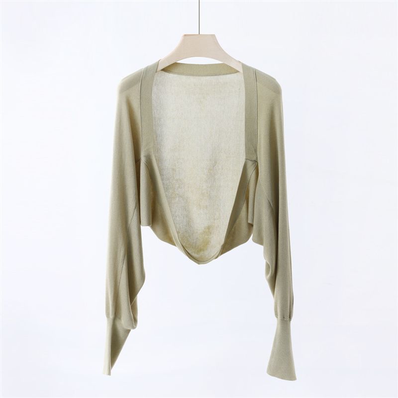 

Кардиган из тенселя, цельный, освежающий, гладкий, с длинным рукавом, шаль Platinum One size