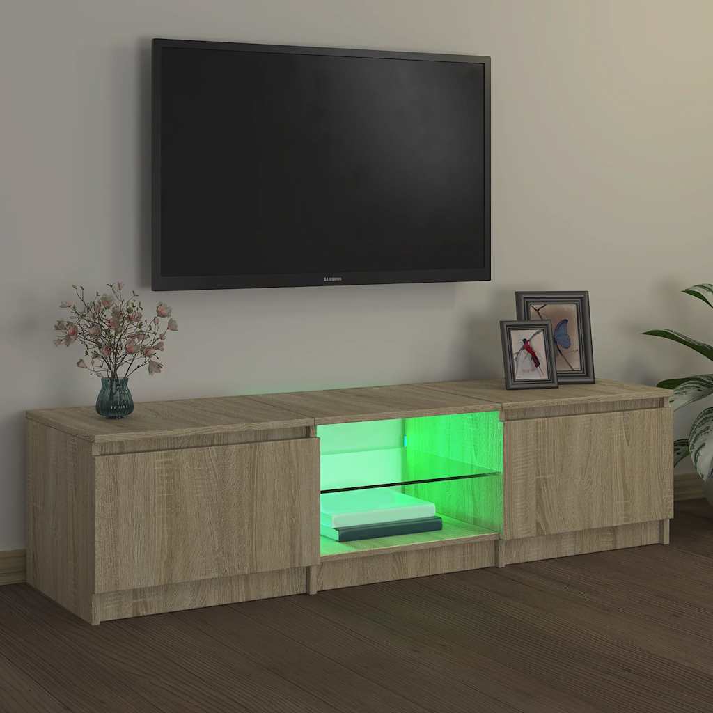 Vidaxl Szafka Pod Tv, Z Led, Dąb Sonoma, 140 X 40 X 35,5 Cm