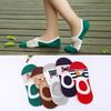 New 5Pairs Ladies Print Striped Women Invisible Footsies Shoe Liner Trainer Boat Socks Harajuku Kawaii Socks Women 36-41