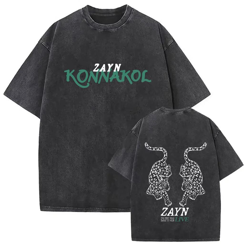 2026 Vintage Lavato Singer Zayn Malik KONNAKOL Musica Magliette Uomo Donna Abbigliamento Fan Casual Comfort Girocollo Manica Corta Abbigliamento Casual