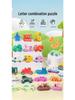 Creative Wooden Animal & Dinosaur Letter Blocks: Fun Educational Puzzle Toys for Kids