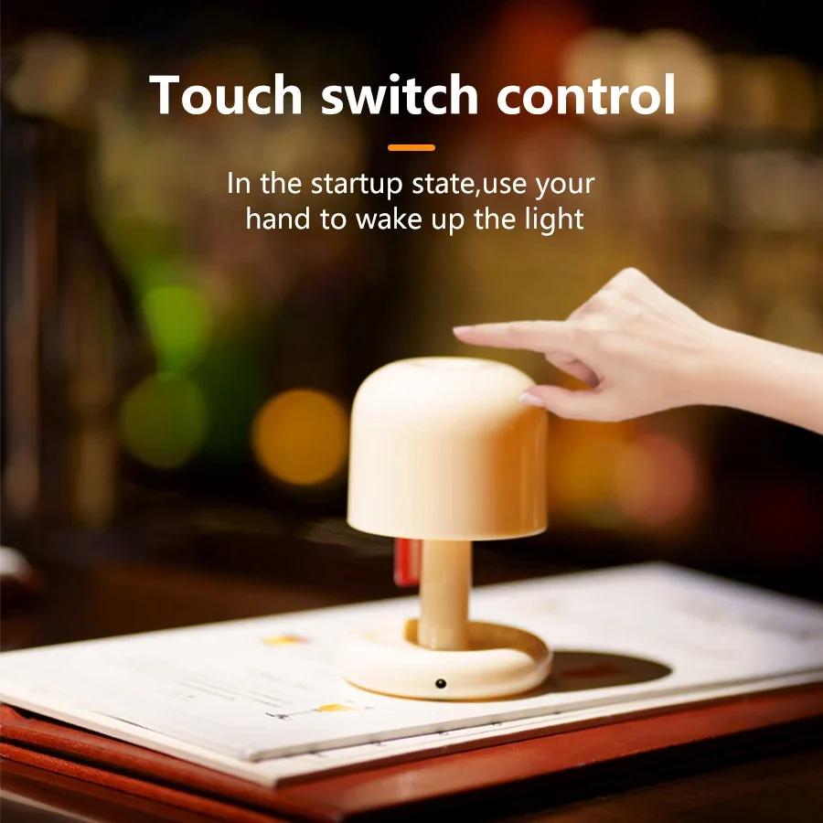 Mini Desktop Sunset Night Lamp Creative USB Rechargeable Mushroom Style Led Night Light for Coffee Bar Home Decor Bedroom