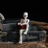 Reading Skull Figure Resin Statue Skeleton Reader with Book for Adding Character To Bookshelves and Office