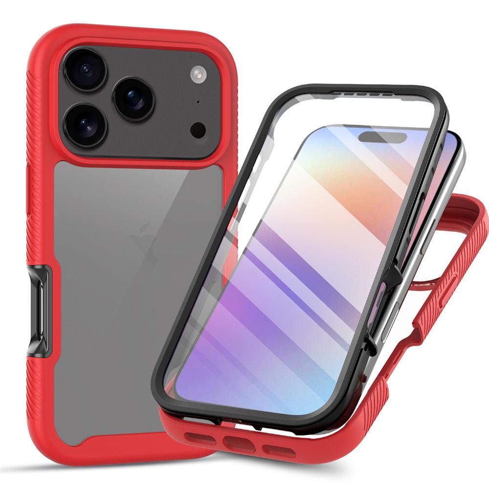 

360 Full Body Protection Armor Clear Phone Case For iPhone 17 16 15 14 13 Pro Max Air 16e Plus Front Screen Shockproof Cover iPhone 14 Plus