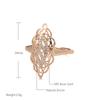 Anello da Donna di Lusso in Oro Rosa Zircone Naturale Fiore Vuoto Etnico Sposa Anelli da Matrimonio Tendenza Gioielli Vintage Quotidiani