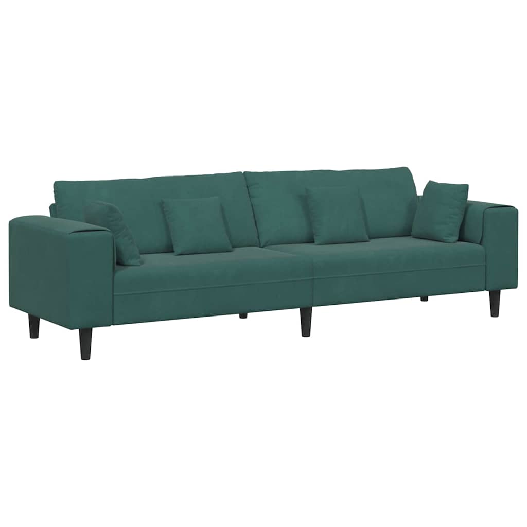Dark Green Sofa 250 X 77 X 76 Cm Velvet