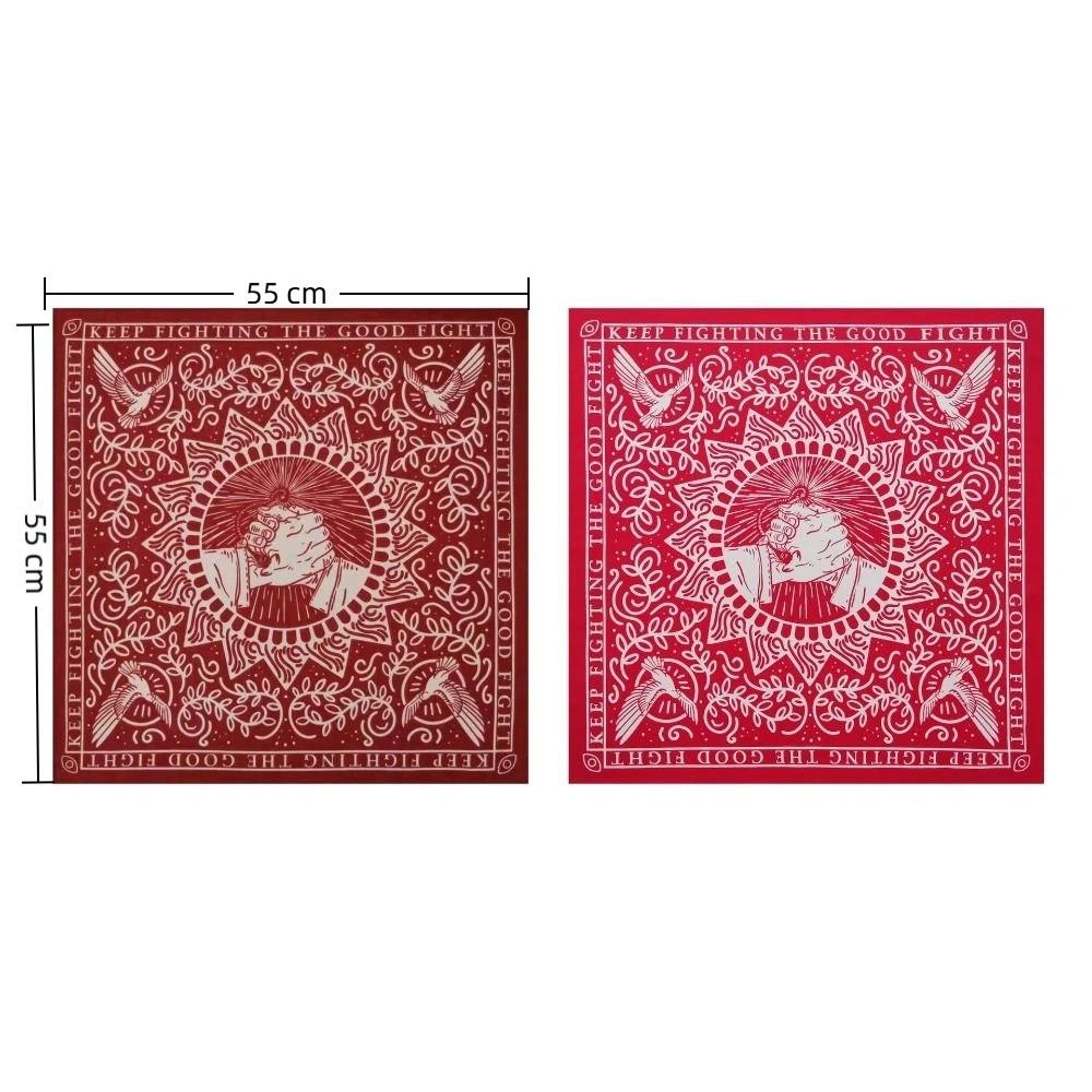 55x55cm Men's Headscarf Handshake Print Imitation Silk Woman Hip Hop Face Towel Breathable Peace Dove Arabic Square Headscarf