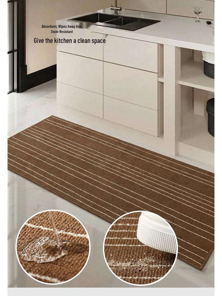 L-Shaped Nordic Kitchen Rug - Absorbent, Non-Slip, Wear-Resistant Polypropylene Mat