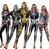 Jumpsuits Skeleton Adult Long Sleeve Zipper Bodysuit Catsuit Halloween Costume