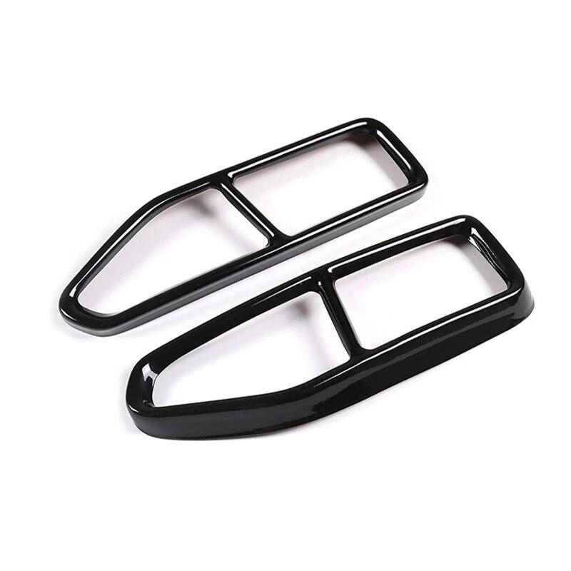 

2 шт., нержавеющая сталь, автомобильная задняя горловина, крышка, декоративные детали выхлопной трубы, внешние аксессуары для автомобиля для BMW 7 серии G11 G12 чёрный