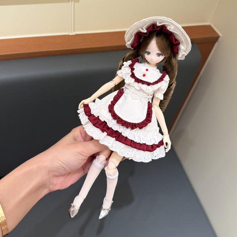 6-inch BJD Doll Outfit Set Red Velvet Theme Handmade Clothing Obitsu 22 24 Azone