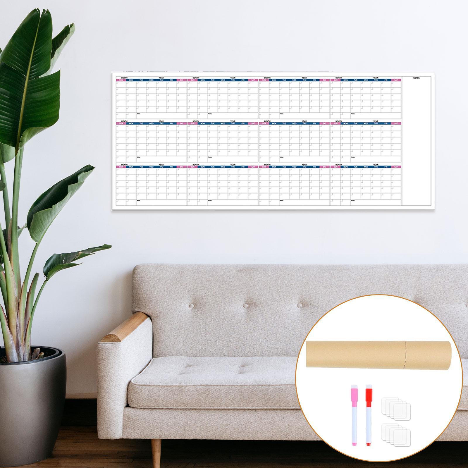 

Dry Erase Monthly Calendar Schedule Yearly Planner Versatile 12 Month Undated Blank