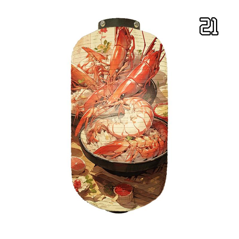 Japanese Style Paper Lantern Beautiful Crab Shrimp Printed Lanterns Sushi Hotpot Izakaya Restaurant Bar Advertising Lantern