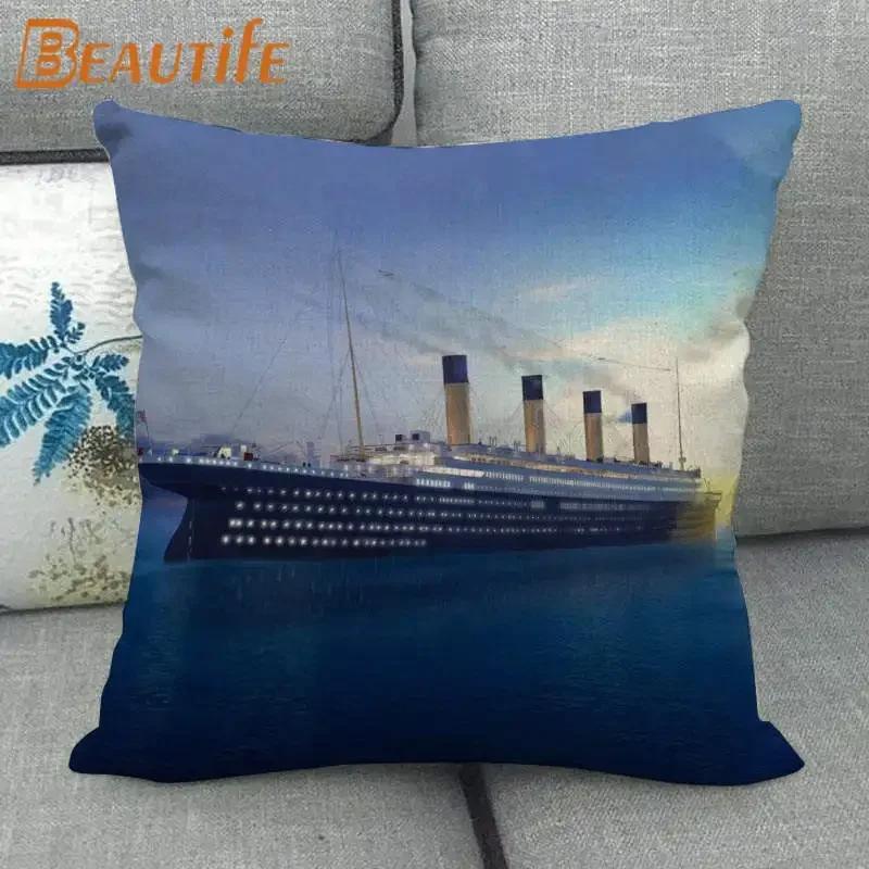 Custom Titanic Tv Pillowcase 45X45Cm Wedding Decorative Pillow Cover Eco-Friendly Cotton Linen Fabric Pillow Case