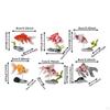 6 Mini Fish Figures for Aquatic Displays, Colorful Life with Stands