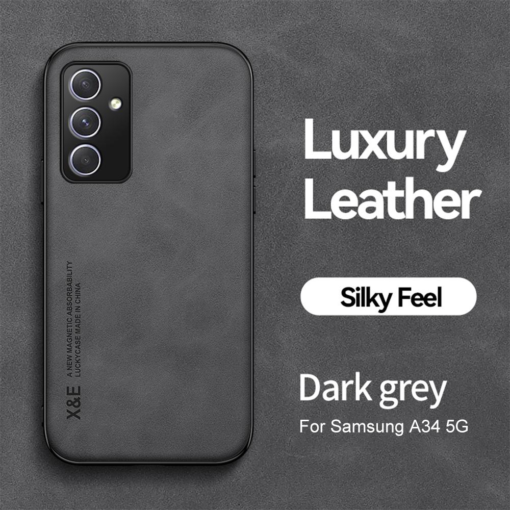Magnetic Sheepskin Leather Case For Samsung Galaxy A34 A54 A14 A 54 34 14 5G SamsungA54 Cover Back Protection Phone Shell Fundas