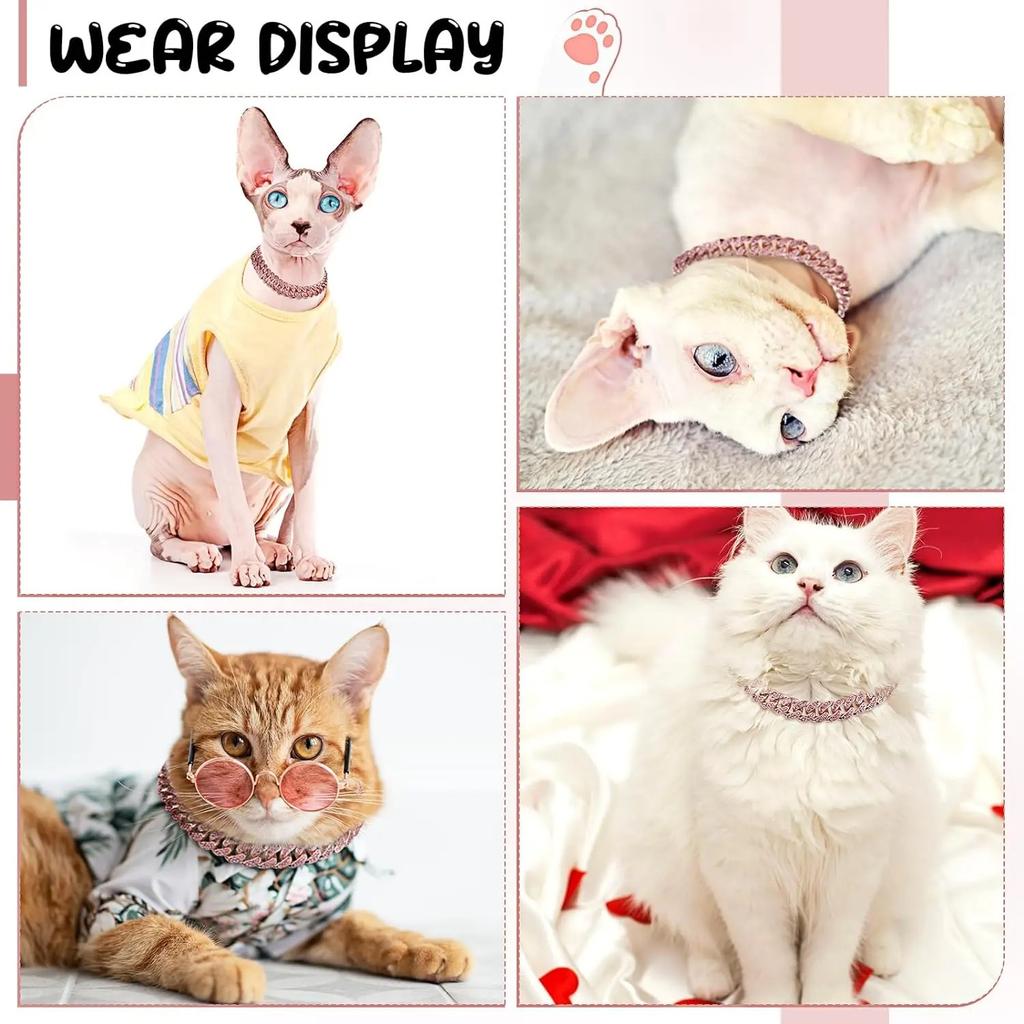 Obroża Łańcuch dla Psa Diamentowy Naszyjnik z Ogniwami Kubańskimi Metalowy Łańcuch dla Kota Kryształowa Obroża dla Zwierząt Akcesoria Biżuteryjne dla Psów Kotów