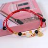 Jade Rabbit Bracelet Women Handmade Red Black Rope Charm New Year Lovers Bracelets Jewelry Frie R9D0