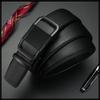 [White Fang] Belt with Automatic Buckle, Genuine Leather, Business Casual, Alloy, Simple, Stylish, for Commuting, Men's BTA426 (Black)