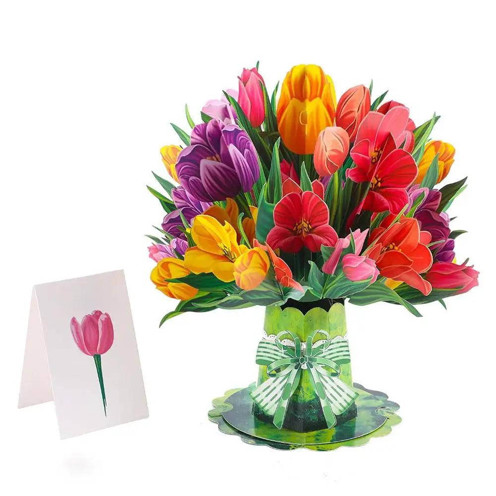 Premium 3D Aufklappbare Blumenstrauß-Karte Muttertagsgeschenk Grußkarten Valentinstag Jahrestag Dankeskarte Geburtstag 2026 Du D R6U0