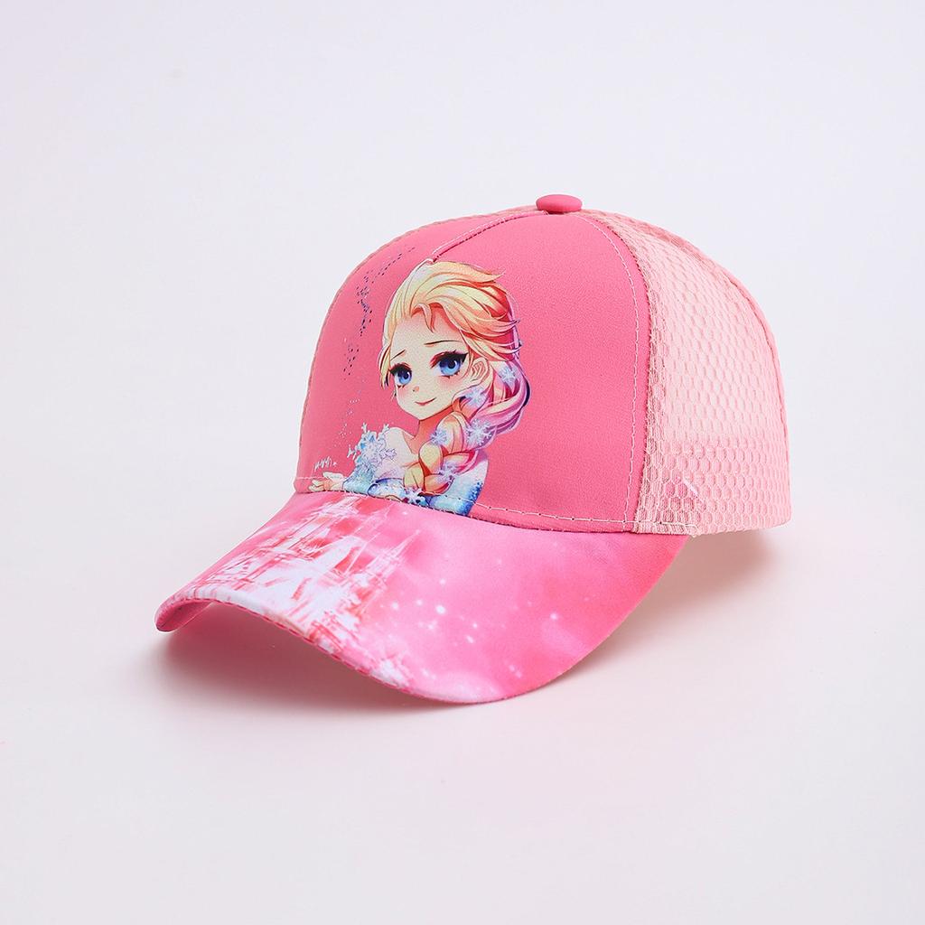 Children's Princess Cartoon Print Baseball Cap, High-Quality Mesh Hat, Summer Style Boys' and Girls' Baseball Caps